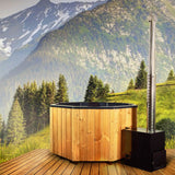 HotTub Badefass mit GFK-Einsatz für 6 Personen | 1.8 × 1.8