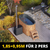 HotTub Badefass mit GFK-Einsatz für 2 Personen | 1.85 x 0.95