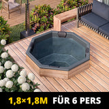 HotTub GFK Einbau-Badefass für 6 Personen | 1,80×1,80