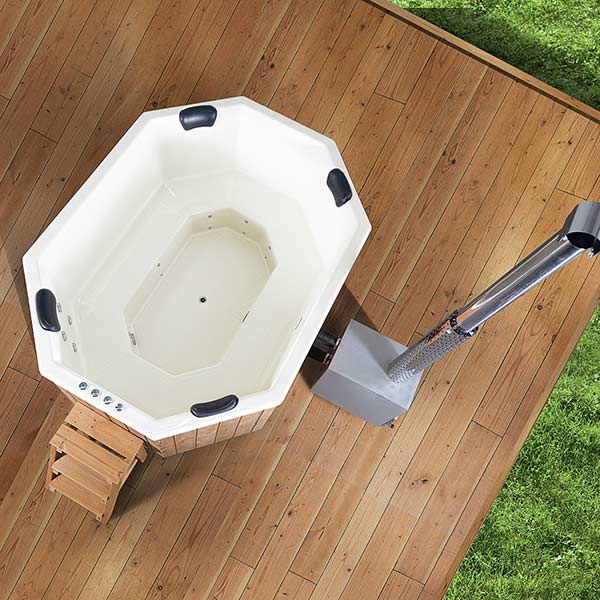 HotTub Badefass mit GFK-Einsatz für 6 Personen | 2,40×1,80