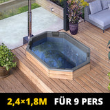 HotTub GFK Einbau-Badefass für 9 Personen | 2,40×1,80