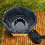 HotTub Badefass mit GFK-Einsatz für 6 Personen | 1.8 × 1.8