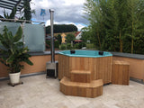 HotTub Badefass mit GFK-Einsatz für 6 Personen | 1.8 × 1.8