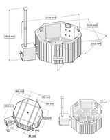 HotTub Badefass mit GFK-Einsatz für 6 Personen | 2×2