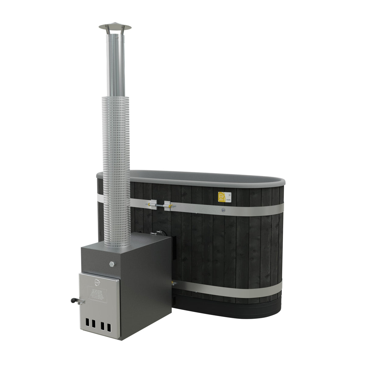 Kirami Annex Tiny S | Badefassset mit Holzofen | 170 cm / 22 kW