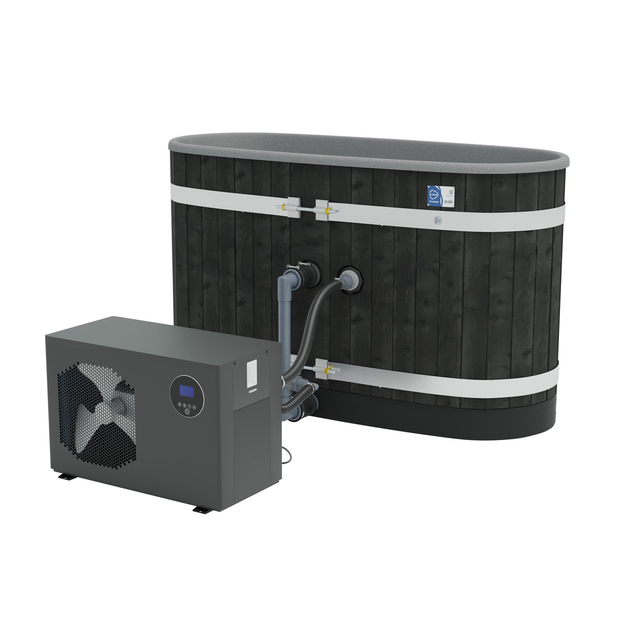 Kirami Annex Tiny S Dual | Badefassset mit Elektroofen | 170 cm / 5 kW