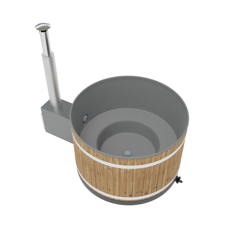 Kirami Breezy M | Badefassset mit Holzofen | 170 cm / 22 kW