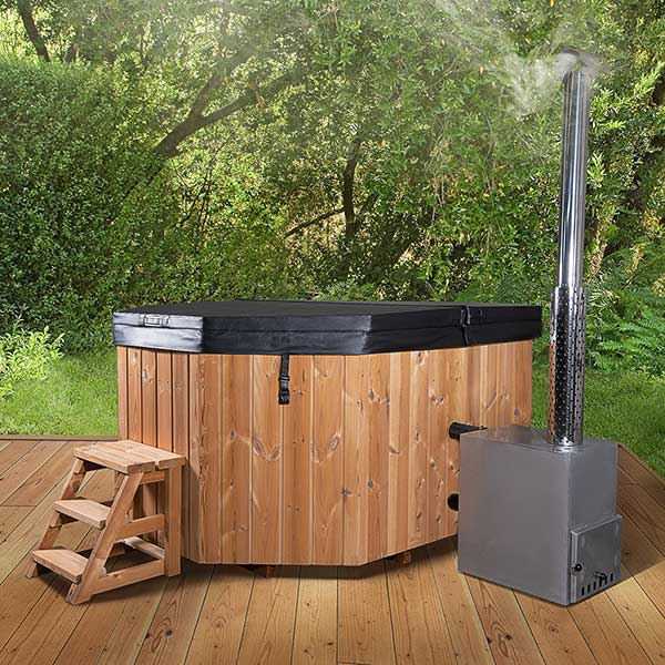 HotTub Badefass mit GFK-Einsatz für 9 Personen | 2,40×1,80
