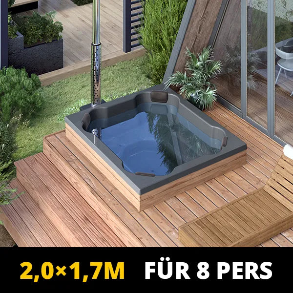 HotTub GFK Einbau-Badefass für 8 Personen | 2×1,7