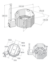 HotTub Badefass mit GFK-Einsatz für 6 Personen | 1.8 × 1.8