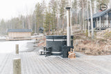 Kirami Comfort Steady M Badefass | Badefassset mit Holzofen | 170 cm / 35 kW