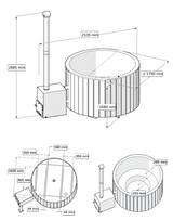 HotTub Badefass mit GFK-Einsatz für 4 Personen | Ø 1,8m