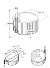 HotTub Badefass mit GFK-Einsatz für 4 Personen integrierter Ofen | Ø 2 Meter